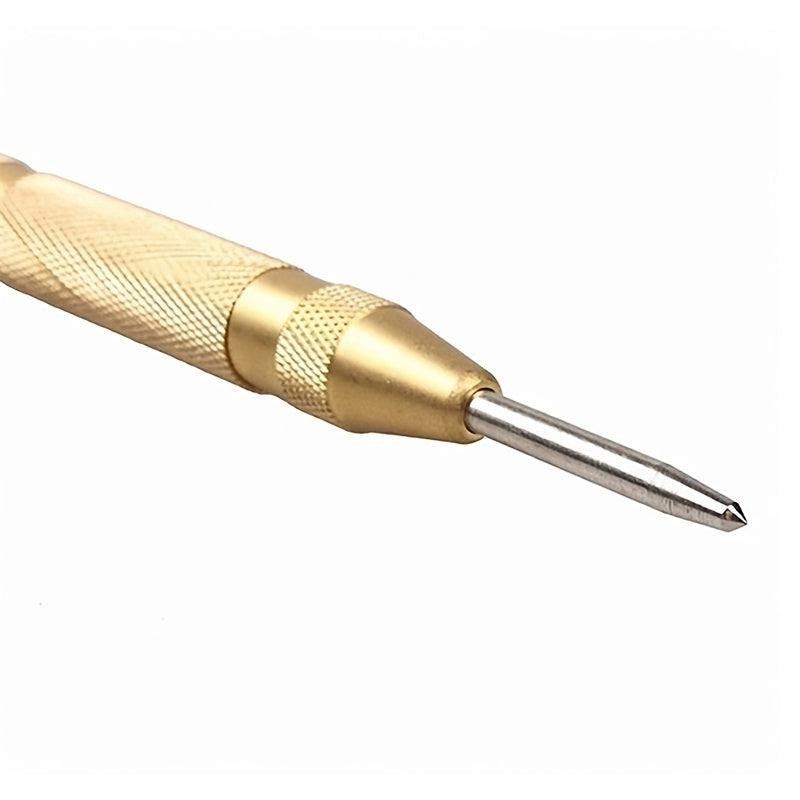 5-Inch Spring Loaded Center Punch Tool for Starting Holes  Treats Metal Wood