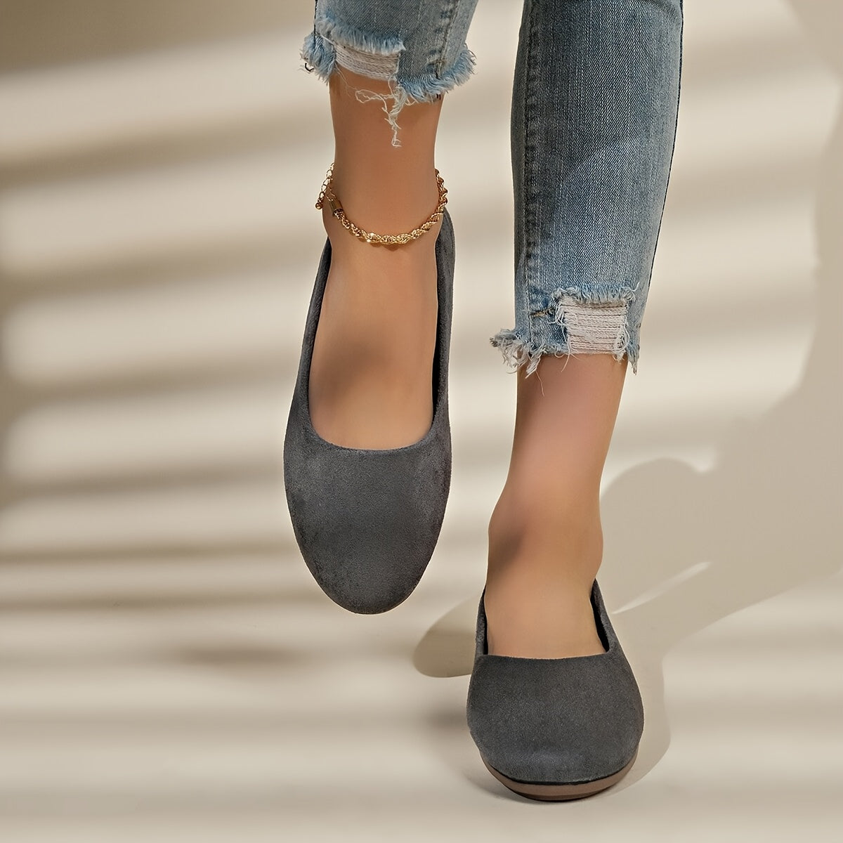 Women's Flat Shoes Comfortable Leather Slip-On Casual Black