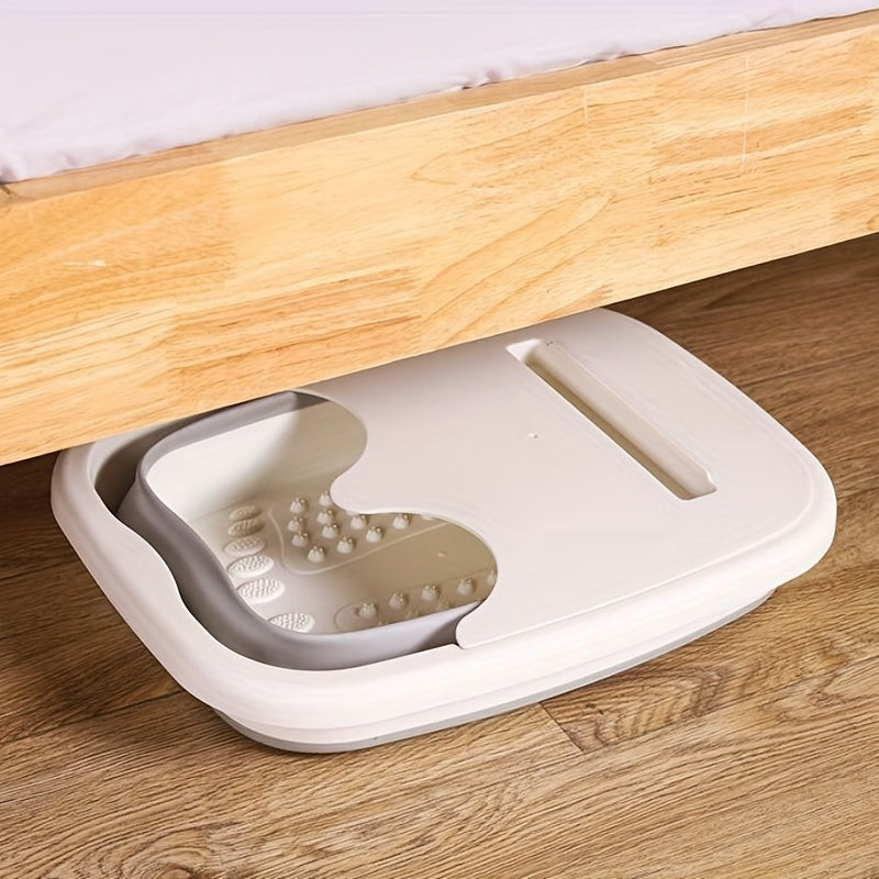 Bañera plegable para pies con masajeador y bandeja para remojar para pies grandes