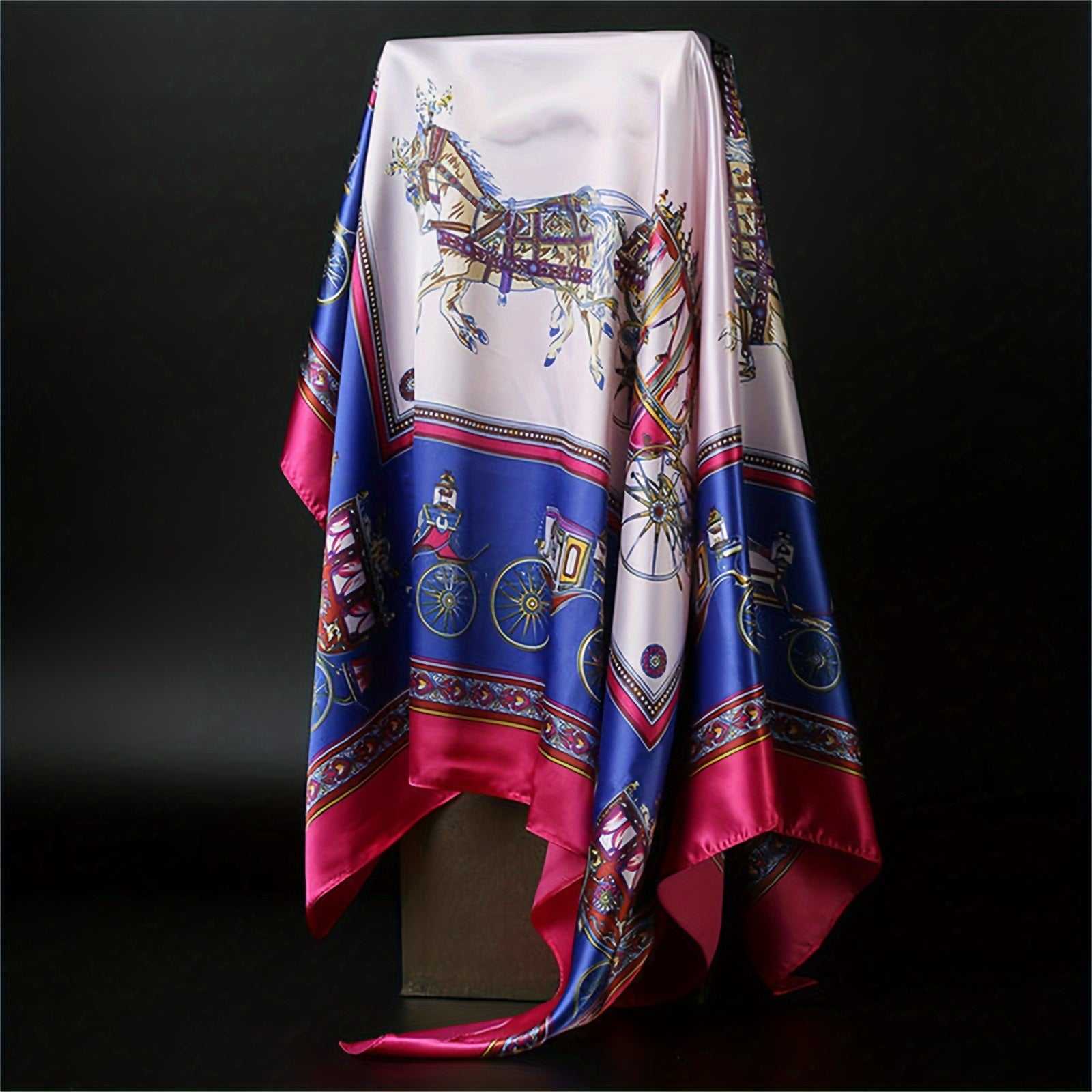 Women’s Square Scarf 89.92cm Polyester Print Sun-Protective Windproof Fashion Accessory
