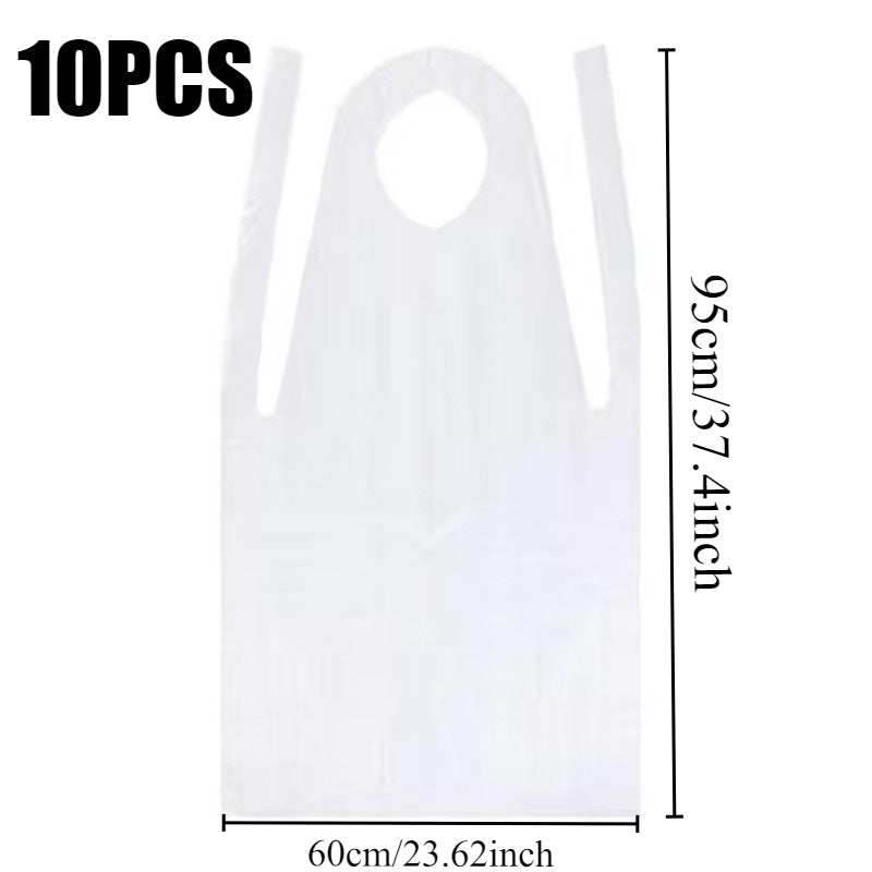 Одноразовые прозрачные пластиковые фартуки, упаковка из 10, 20, 50 штук для рисования, готовки, домашних дел