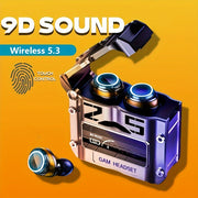 Auriculares inalámbricos con control táctil, micrófono HD, estuche de carga para deportes y juegos