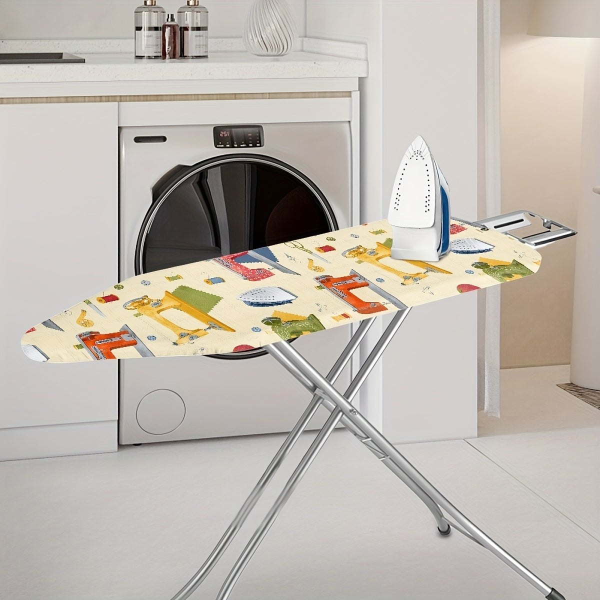 Ironing Board Dust Cover with Elastic Edge and Drawstring Scorch Resistant