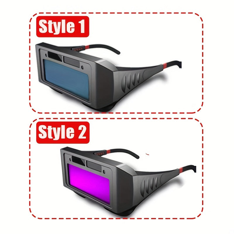 Solar Powered Auto Darkening Welding Goggles Eye Protection Plastic