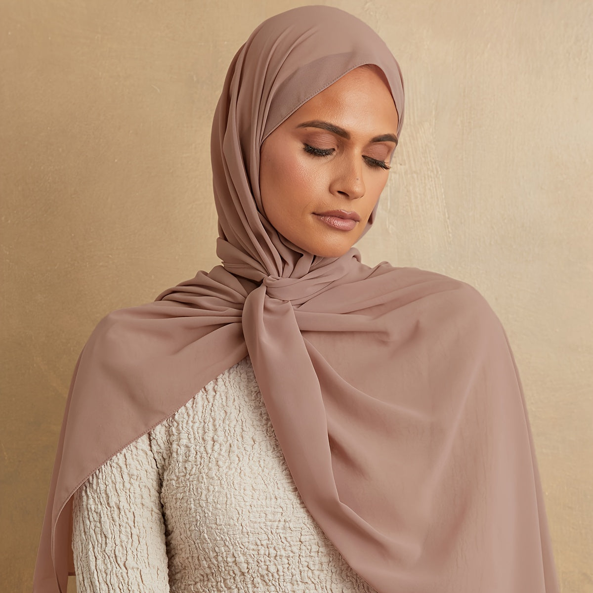 Women's Solid Color Chiffon Scarf - Lightweight and Breathable, Elegant and Simple Style, Windproof and Sun Protection Shawl