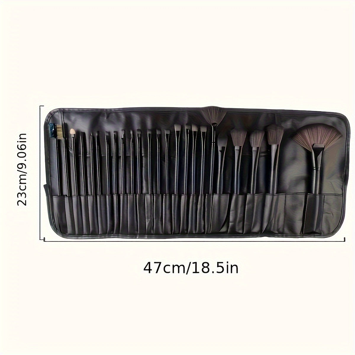 24-Piece Makeup Brush Set with Oval Brushes Polyester Bristles ABS Handles for Foundation Eyeshadow Contouring