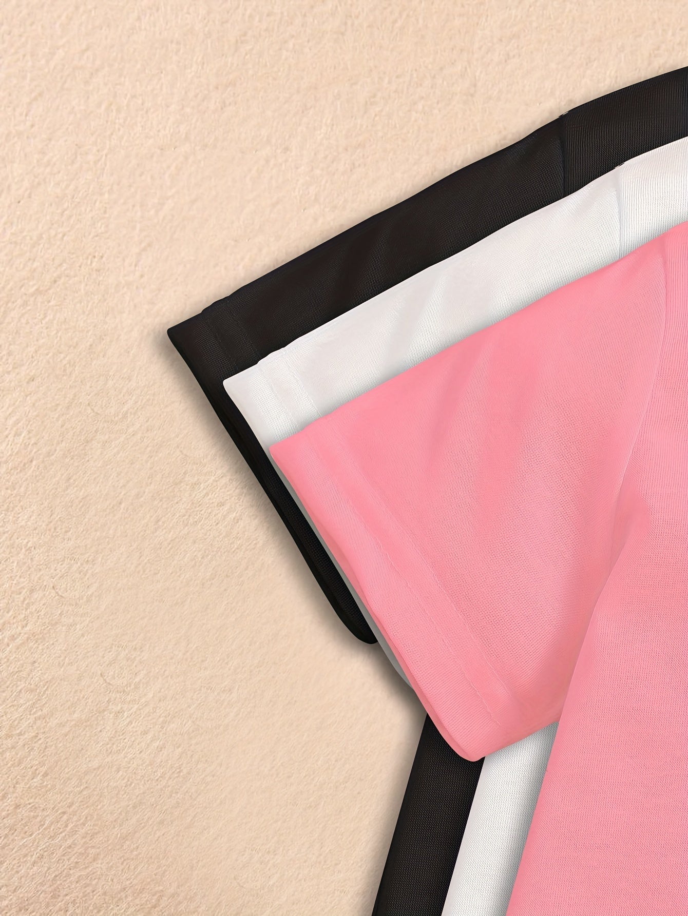 Girls' Polyester T-Shirt Set of 3 Casual Love and Letter Print for Valentine's Day and Ramadan