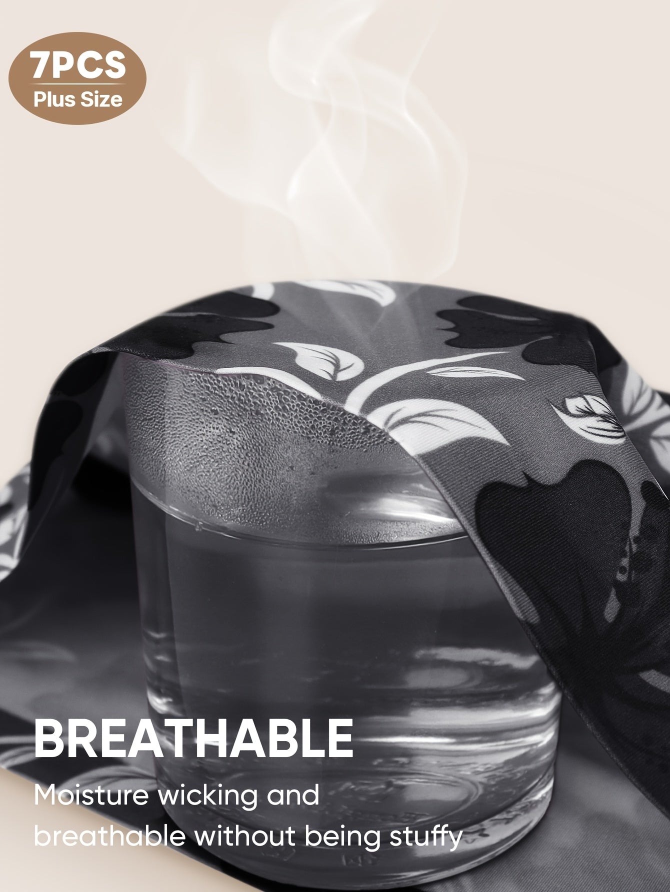 7-Pack Women's High-Waisted Tummy Control Panties Breathable Nylon Solid Color