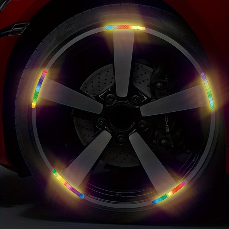 20 dona avtomobil g'ildirak yorituvchi reflektiv stikerlar rang-barang oq kamalak g'ildirak bezaklari