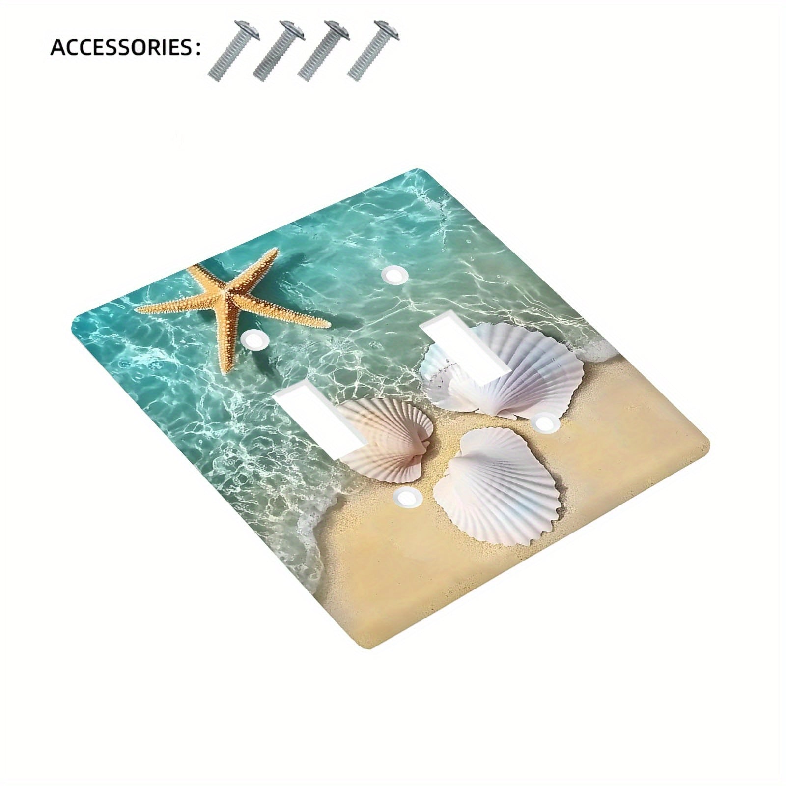 Beach Shell Starfish Wall Plate Decorative Light Switch Cover Indoor Outdoor Easy to Clean