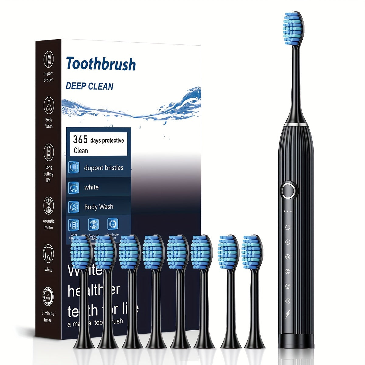 Electric Toothbrush and Water Flosser Set for Adults Rechargeable USB Charging Soft Bristles Deep Clean