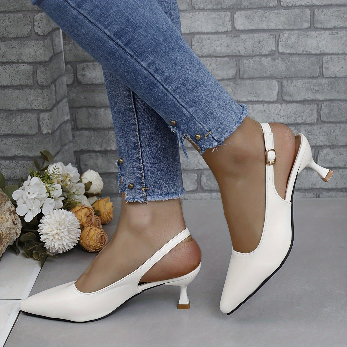 Women's Pointed Toe Pumps - Microfiber Cover High Heel Casual Shoes