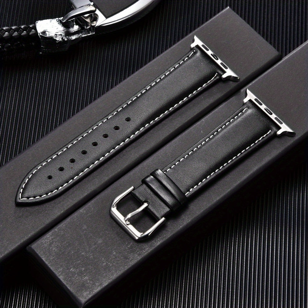 Synthetic Leather Watch Band for Apple Watch Casual Ultra-Soft Adjustable Strap