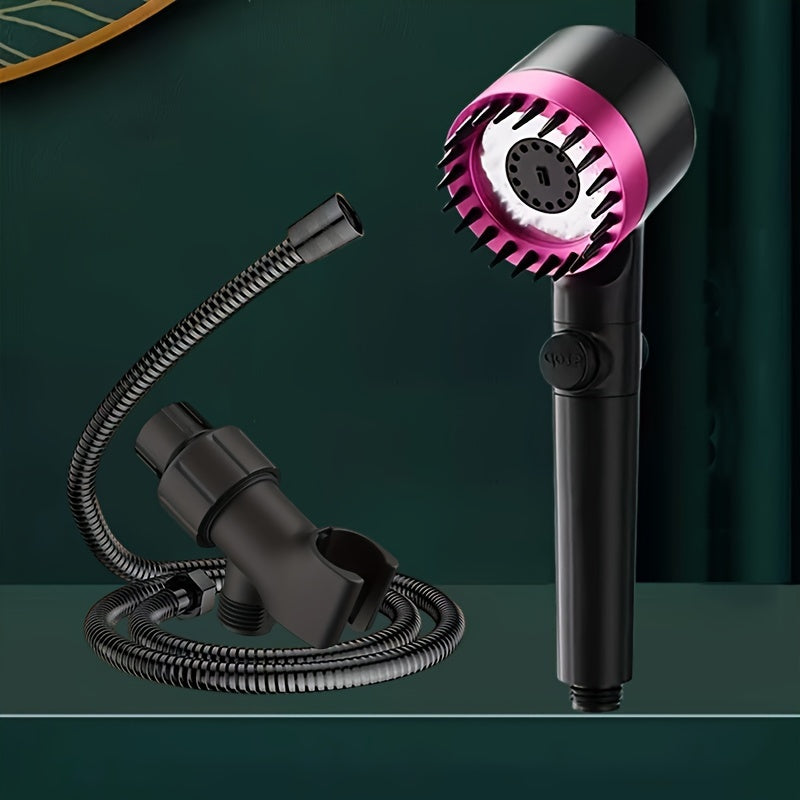 Cabezal de ducha de alta presión ajustable con panel de acero inoxidable de un toque para detener el agua