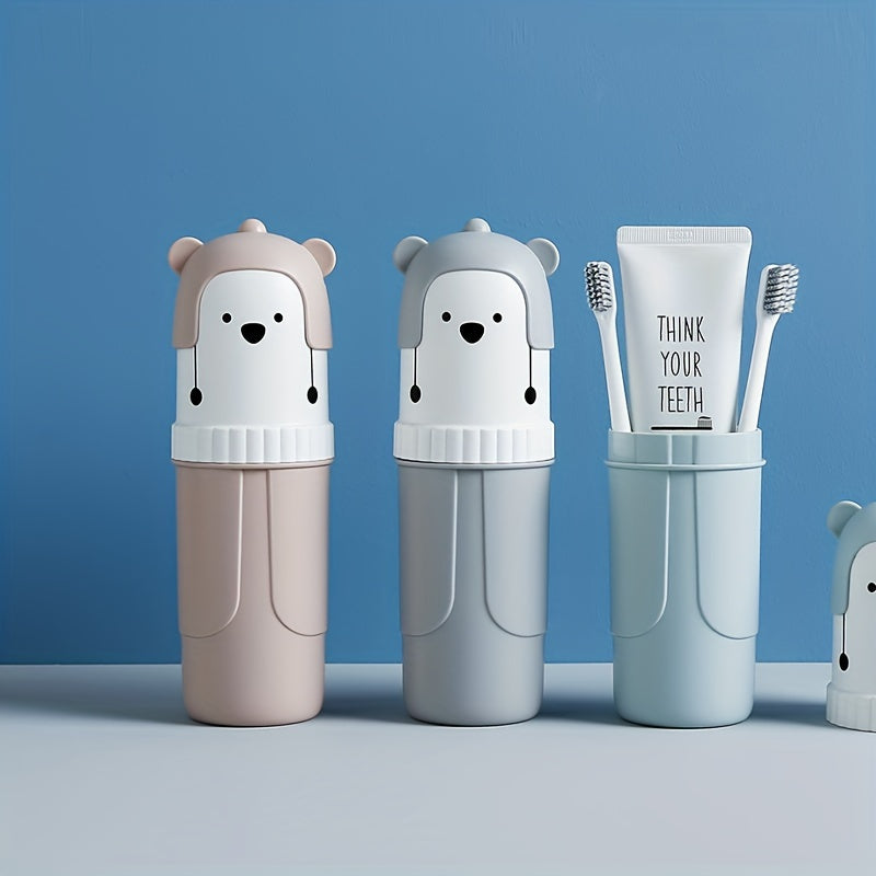 Sayohat uchun tish cho'tkasi qoplami, portativ tish pastasi qutisi, lager, ish safari uchun, ko'k, pushti, kulrang