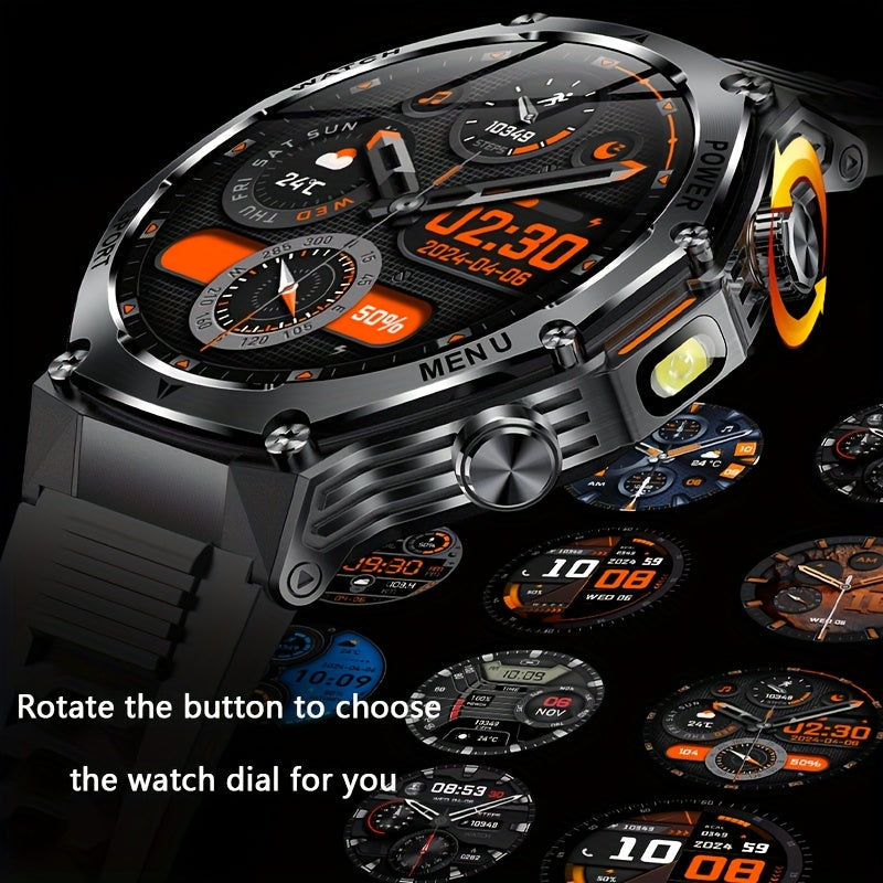 Men's Smartwatch with LED Display 4.32cm HD Screen Waterproof Fitness Tracker with Wireless Calling