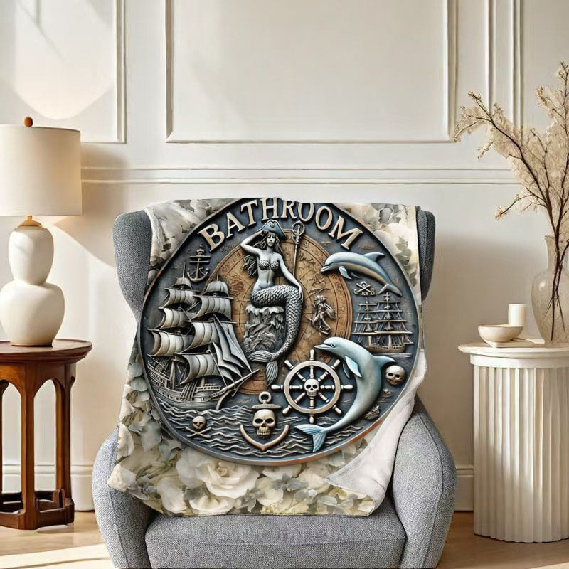 Gray Pattern Flannel Throw Blanket Soft Warm Cozy for Home Camping Travel