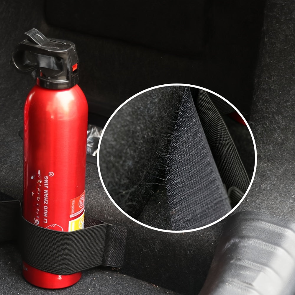 4pcs Car Trunk Organizer Straps Nylon Secure Storage for Fire Extinguishers Black