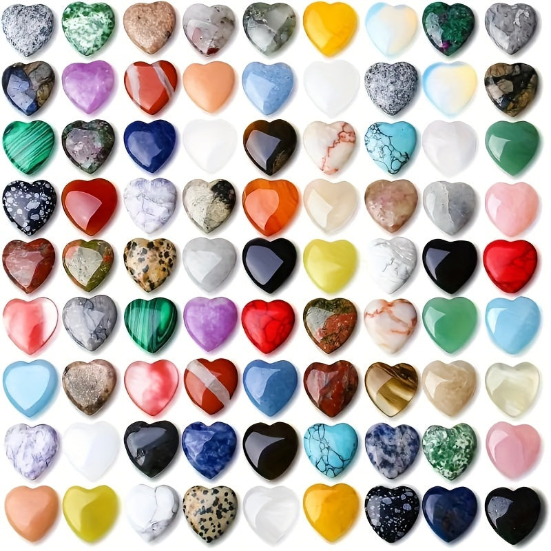 Heart Shaped Crystal Stones Set of 30 Assorted Styles for Gift Giving