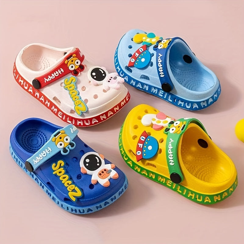Kids Clog Sandals Breathable EVA Slip-On Non-Slip Cartoon Decorations Indoor Outdoor