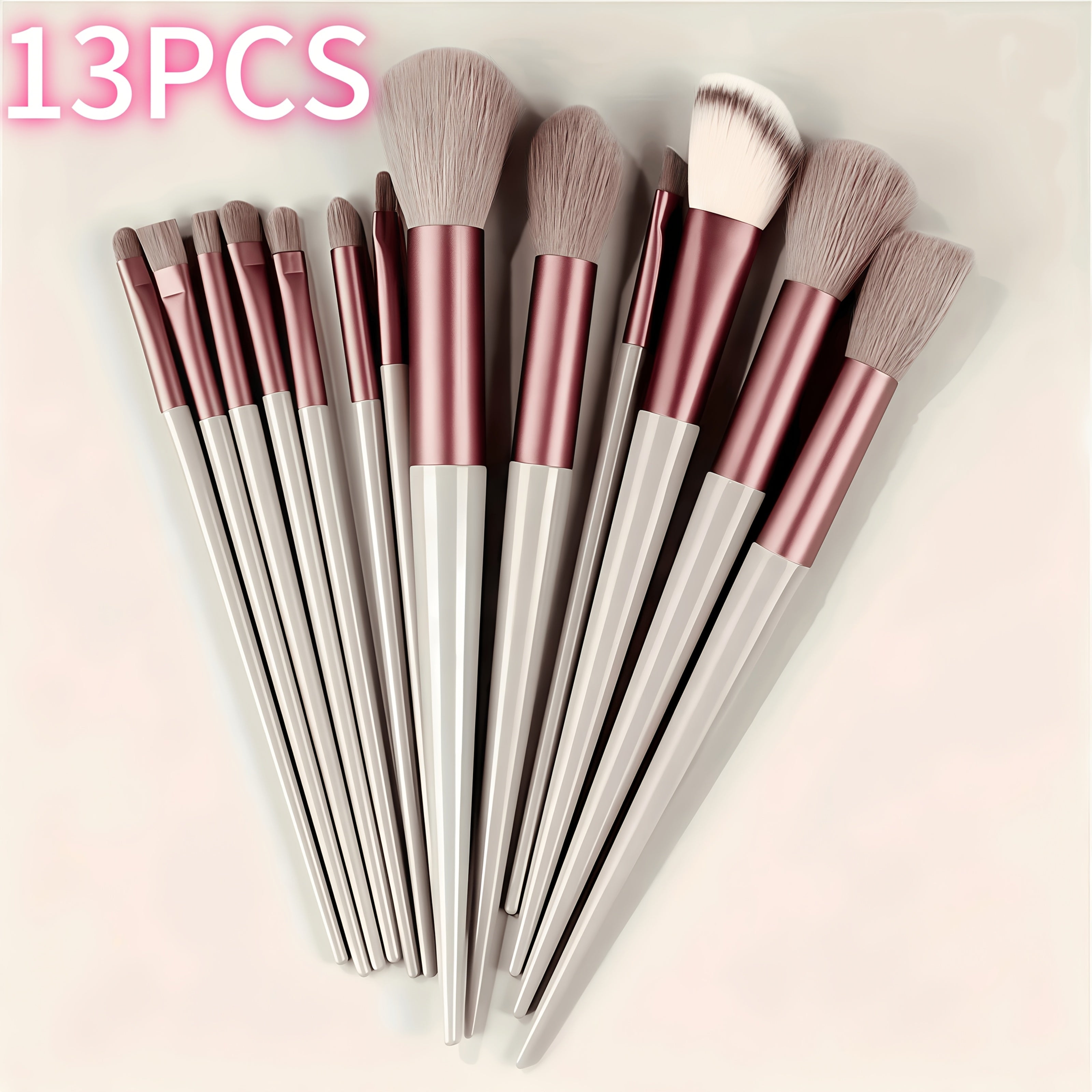 13-Piece Makeup Brush Set Nylon Synthetic Fiber Easy to Use Professional Travel-Friendly