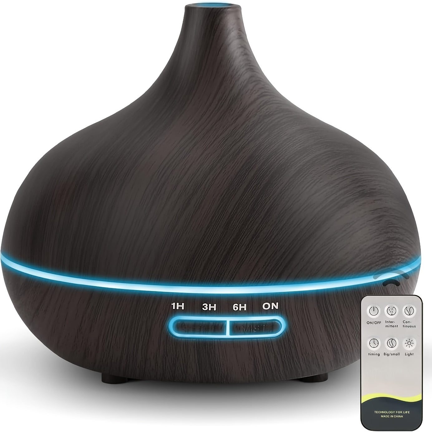 550ml Large Room Essential Oil Diffuser with Remote Control Timer and 7 Color Lights