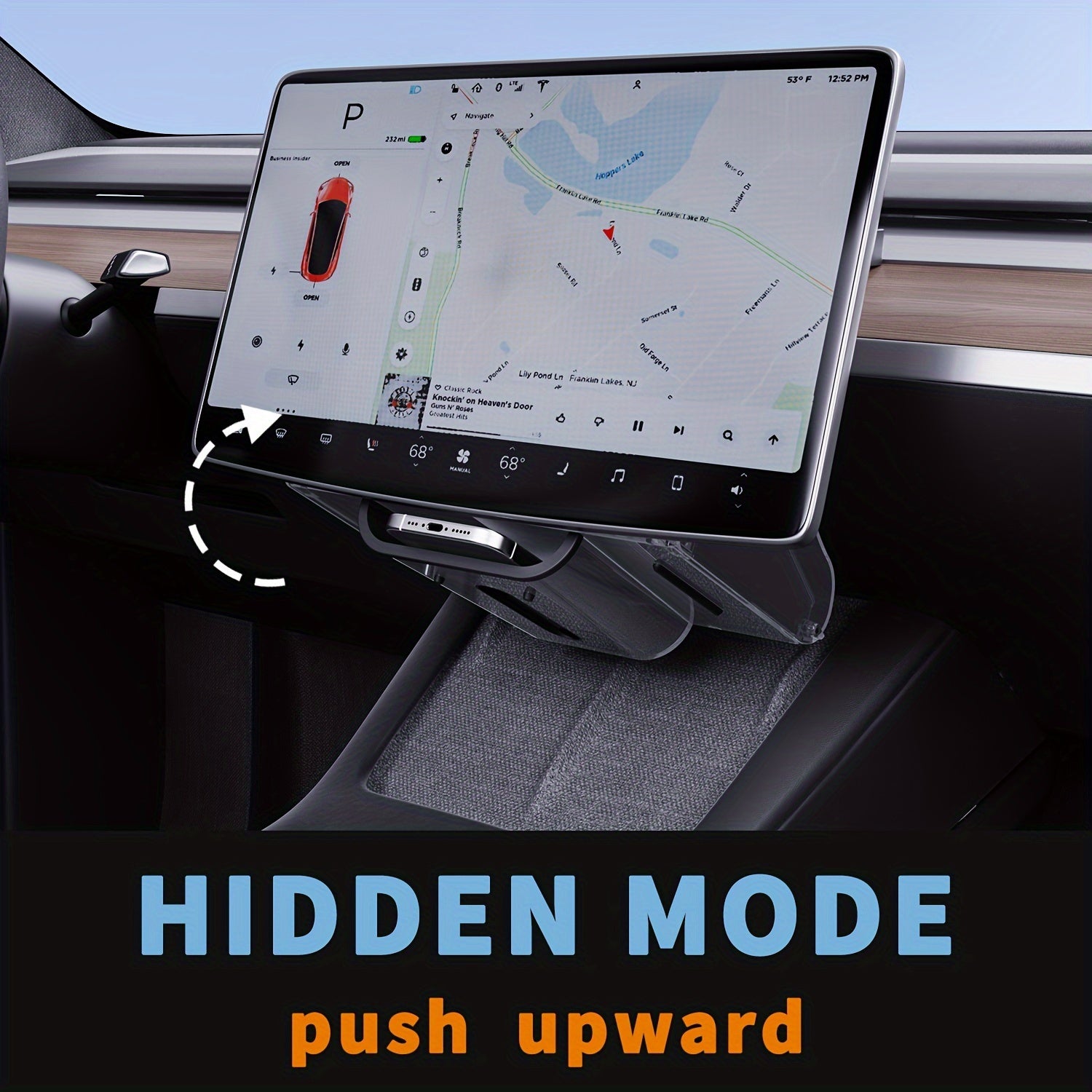 Car Interior Organizer for Tesla Model Y and 3 PC Material Under Screen Storage