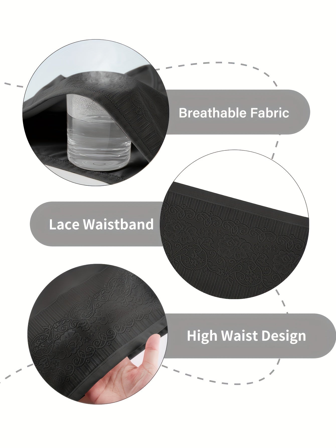 Plus Size High Waist Tummy Control Floral Panties Set 4 Pack