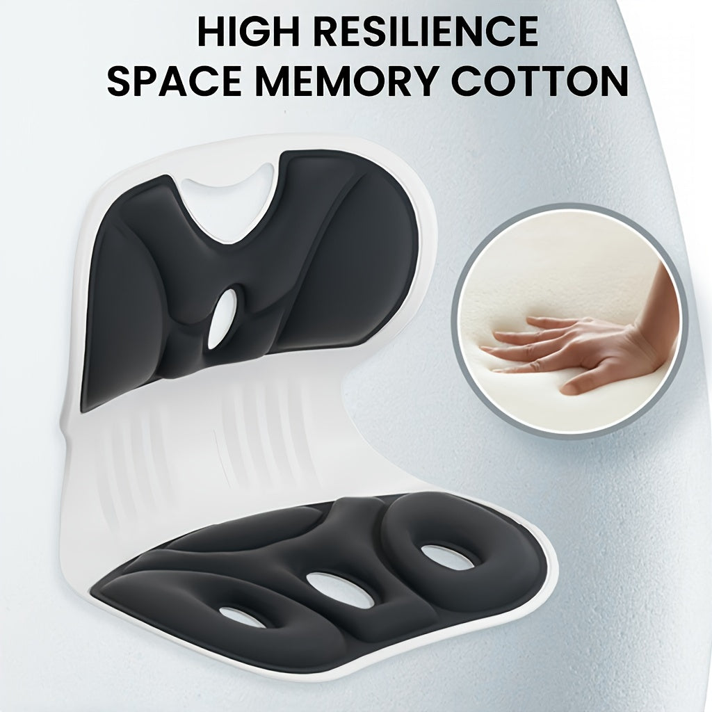 Ergonomic Lumbar Support Pillow Washable Nylon Cover Black Grey Non-Electric Seat Pad