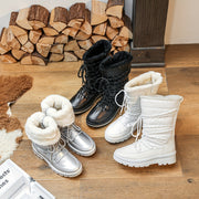 Women's Mid-Calf Leather Boots for Fall and Winter