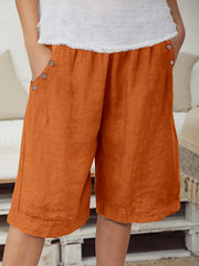 Pantalones cortos casuales de color sólido para mujer, poliéster, gris claro, ajuste relajado, verano