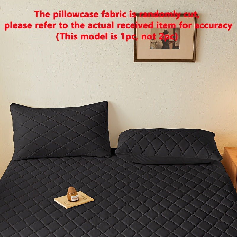 Conjunto de fundas de almohada transpirables e impermeables con protector anti polvo y patrón de cuadrícula diagonal