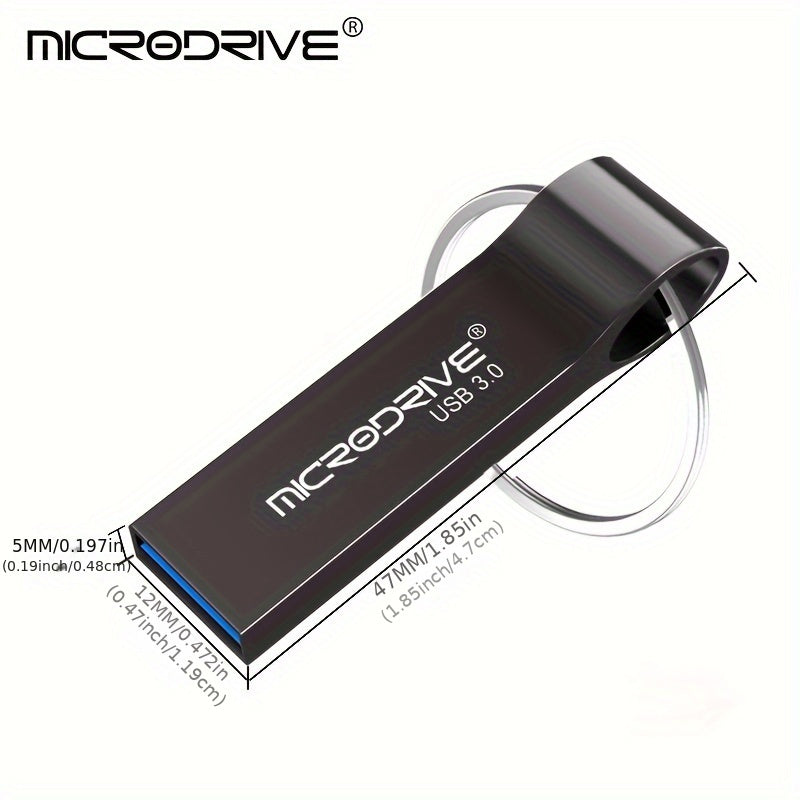 High Speed USB 3.0 Metal Pen Drive 32GB 64GB 128GB with Ring Clasp