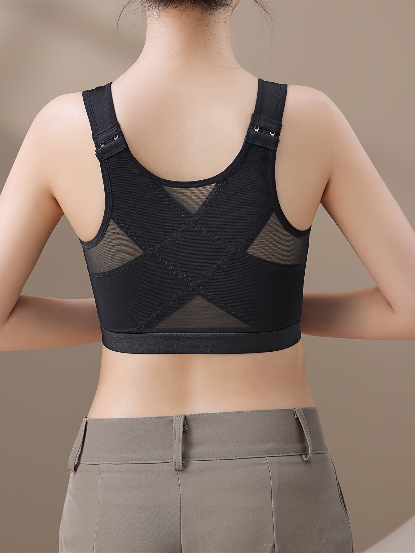Women's Mesh Stitching Adjustable Sports Bra Breathable Comfortable