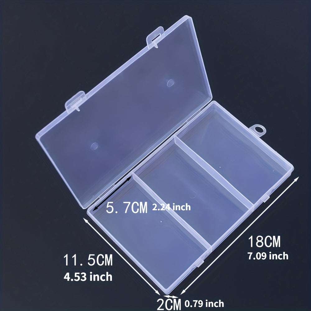 Plastic Storage Box with 3 Compartments for Jewelry, Earrings, Beads, and Screws