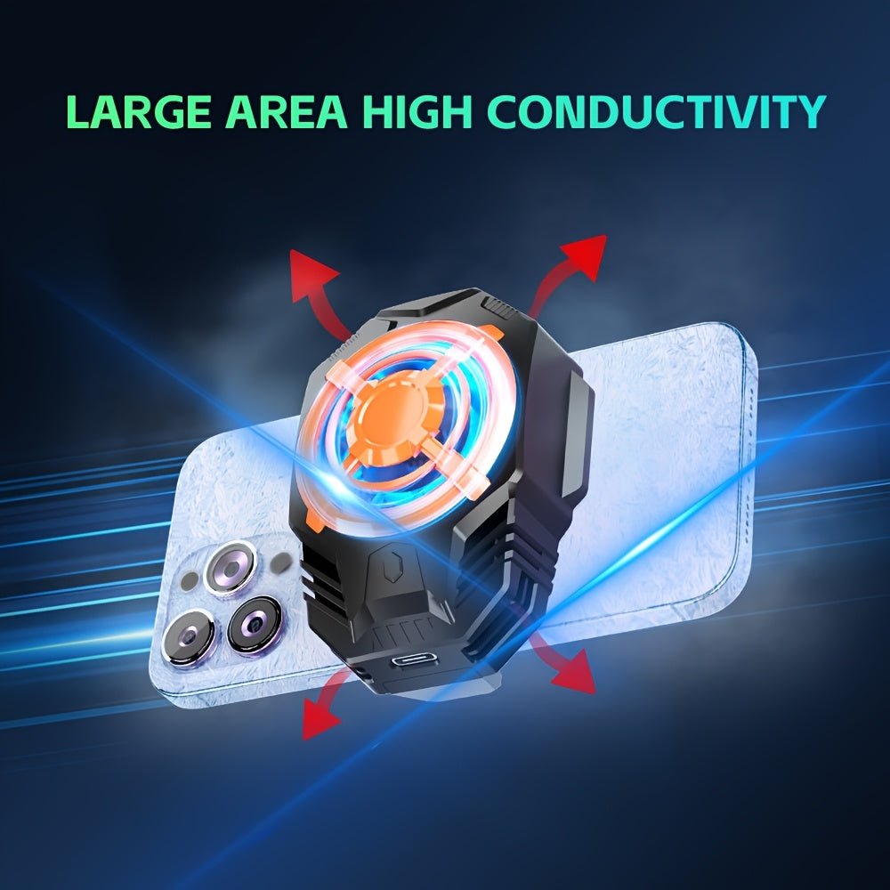 Phone cooling pad with adjustable back clip dual-speed cooling ice-sealed semiconductor USB powered