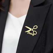 Golden Plated Stainless Steel Brooch Pin with Custom Name Boho Style Jewelry for Women