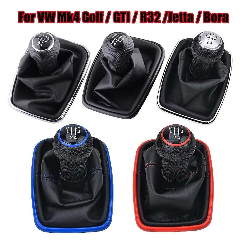 Universal 5-Speed Manual Gear Shift Knob Black Silver Red Blue for VW Golf Bora
