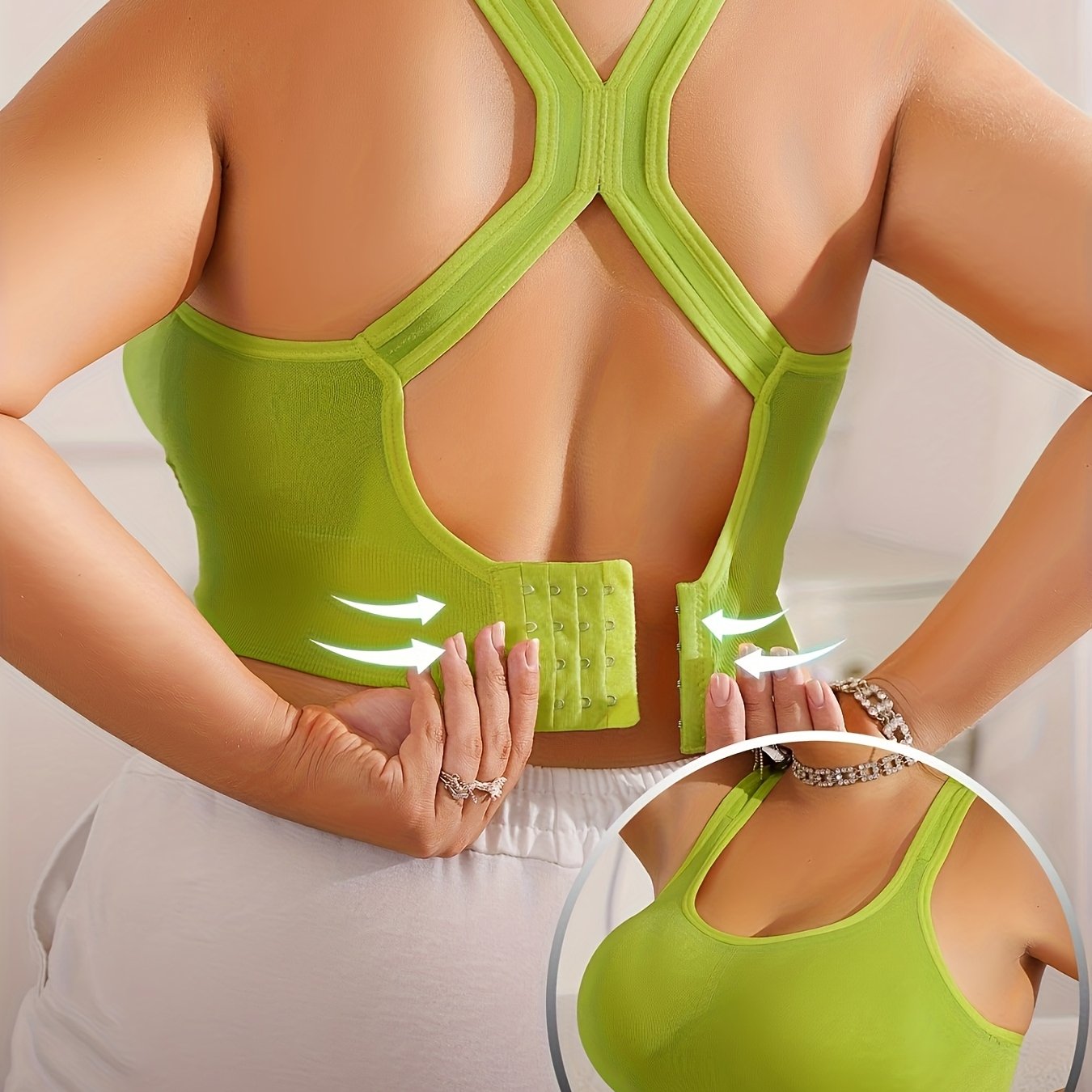 Plus-Size Women's Sports Bra Nylon Blend High Support Adjustable Straps