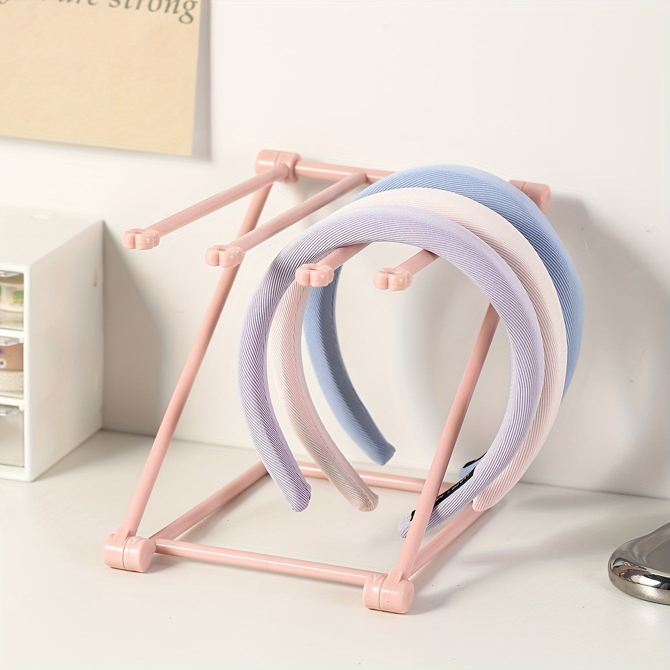 Bukiladigan soch aksessuarlari tashkilotchisi rack ko'p qavatli soch halqasi va klip saqlash