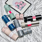 440ml Stainless Steel Vacuum Bottle with 2 Lids for Hot Cold Beverages