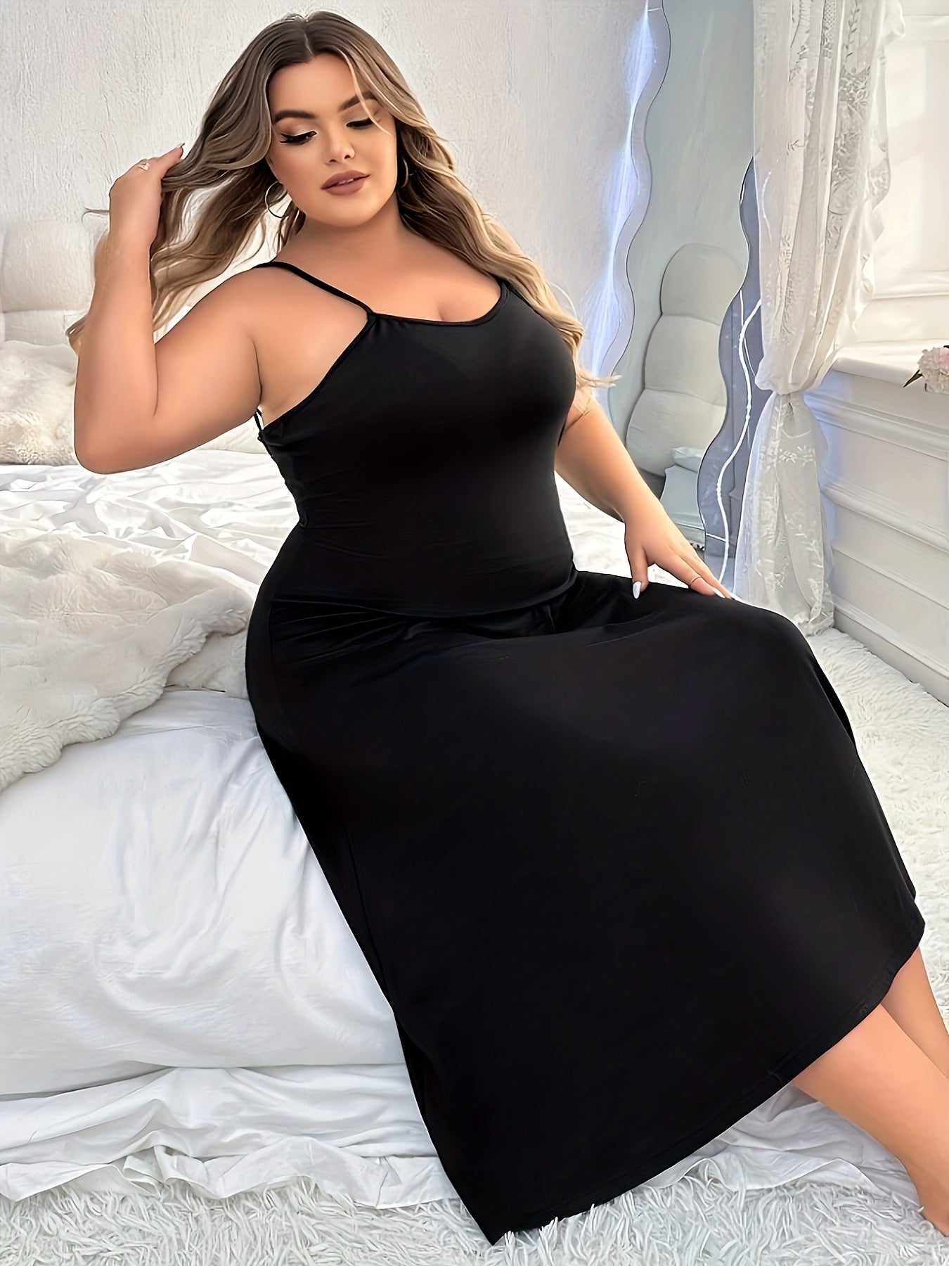 Vestido de noche sin espalda con bordado de mariposas talla grande, camisón de poliéster, elastano y encaje