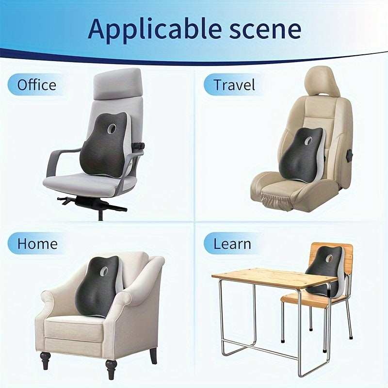 Сердая эргономичная подушка для поясничной поддержки с 3D-пеной из памяти и регулируемым ремнем