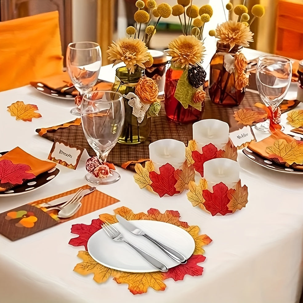 Симулированный венок из кленовых листьев и виноградной лозы для внутреннего и наружного декора, праздничные принадлежности. Доступно в наборах по 100, 200 или 300 штук.