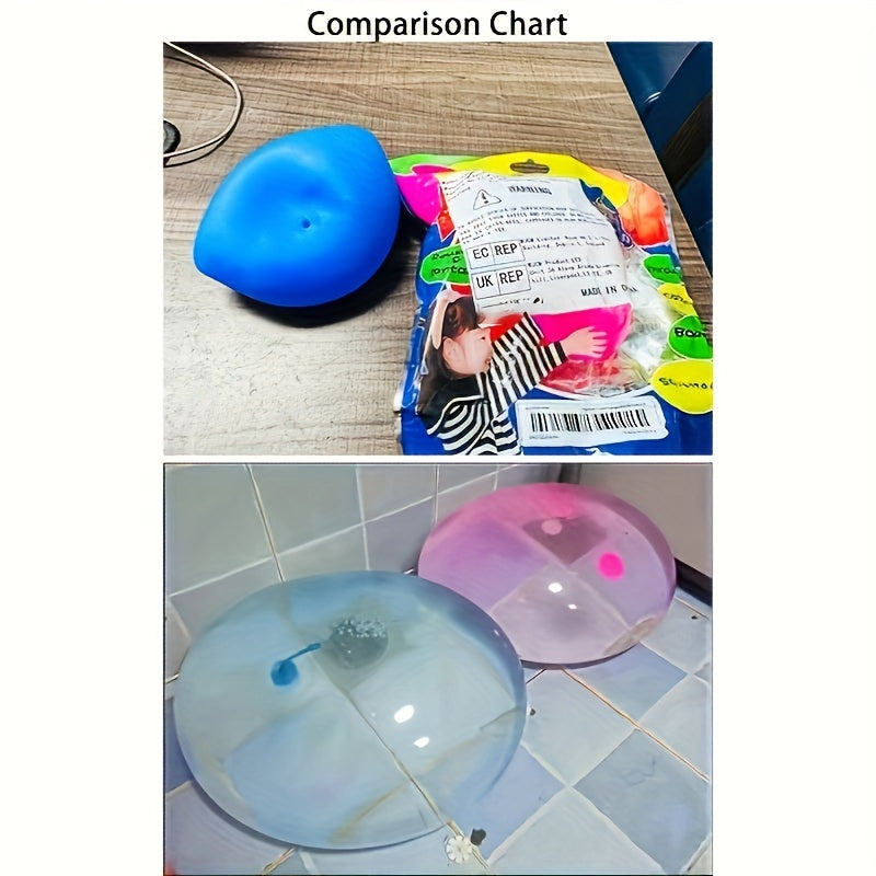 Giant Transparent Bubble Ball Inflatable Toy for Outdoor Play Water Pump Tool Blue 80cm