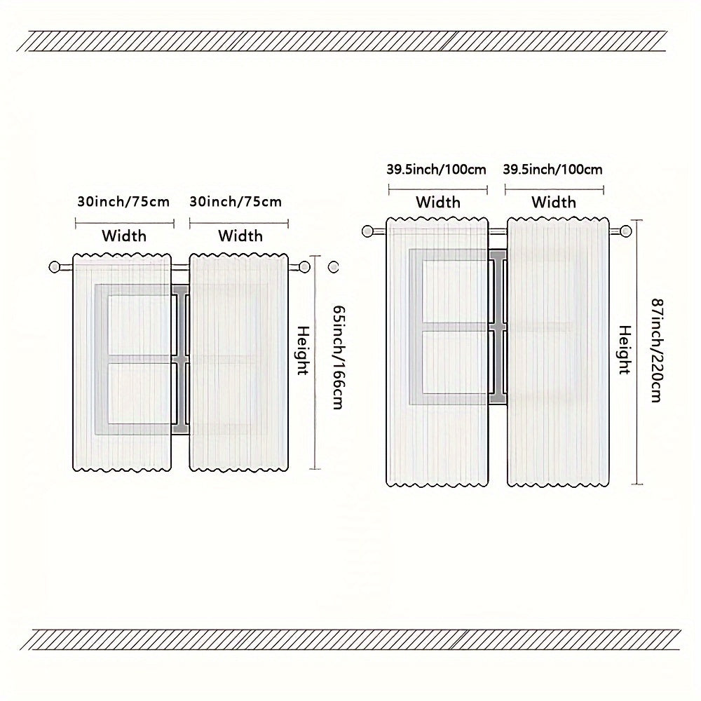 Christmas Curtains Set Snowman Pine Tree Semi-Sheer Polyester Easy Hang