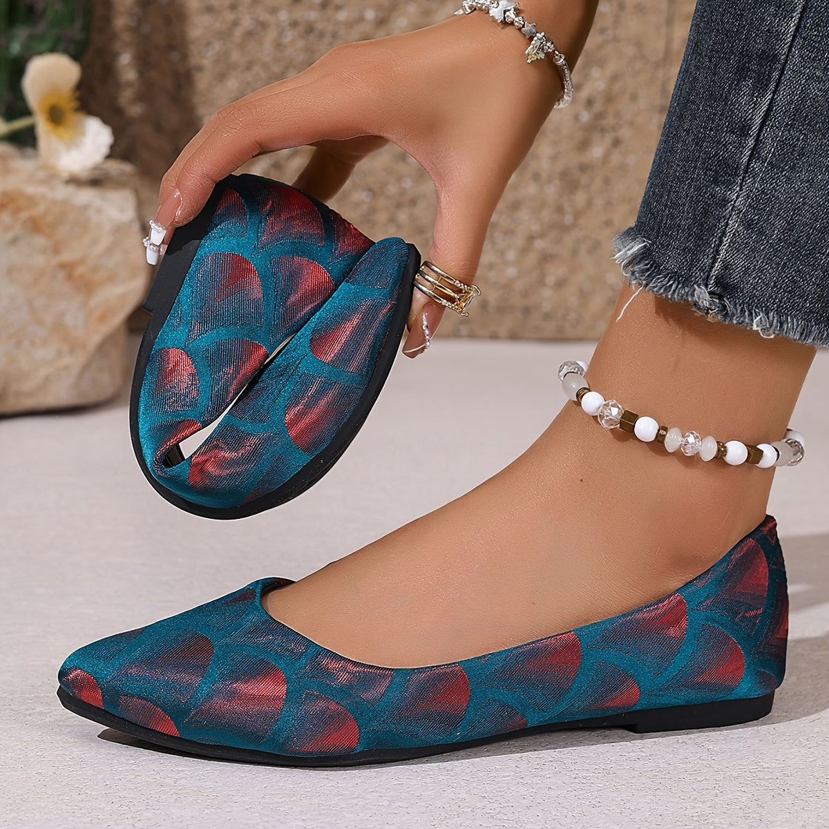 Women's Colorful Flat Shoes Summer Side-Cut Fashion Comfortable