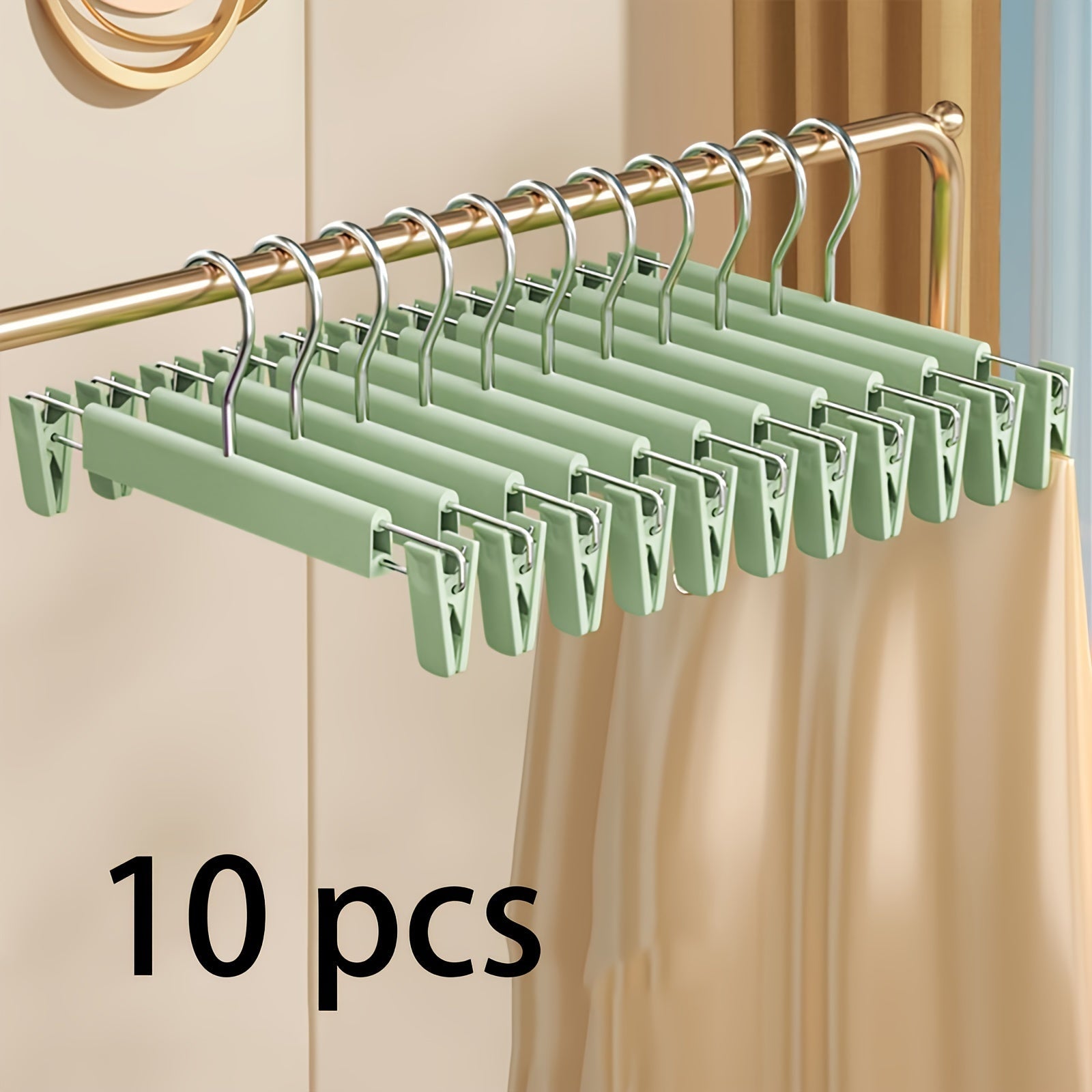 Set of 10 Clothes Drying Hangers with Clips for Skirts Bras Scarves Underwear Storage Rack Closet Wardrobe Bedroom