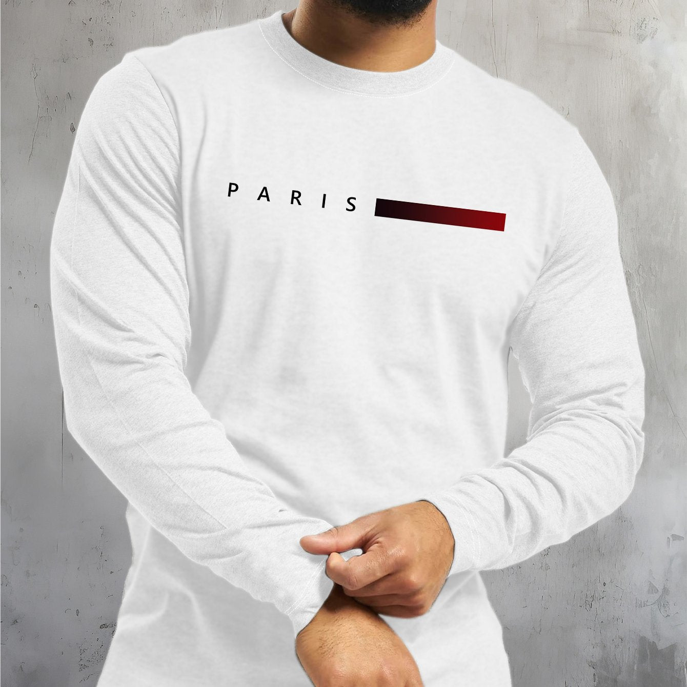 Camiseta de manga corta casual para hombre con estampado de París, hecha de poliéster transpirable para verano y primavera