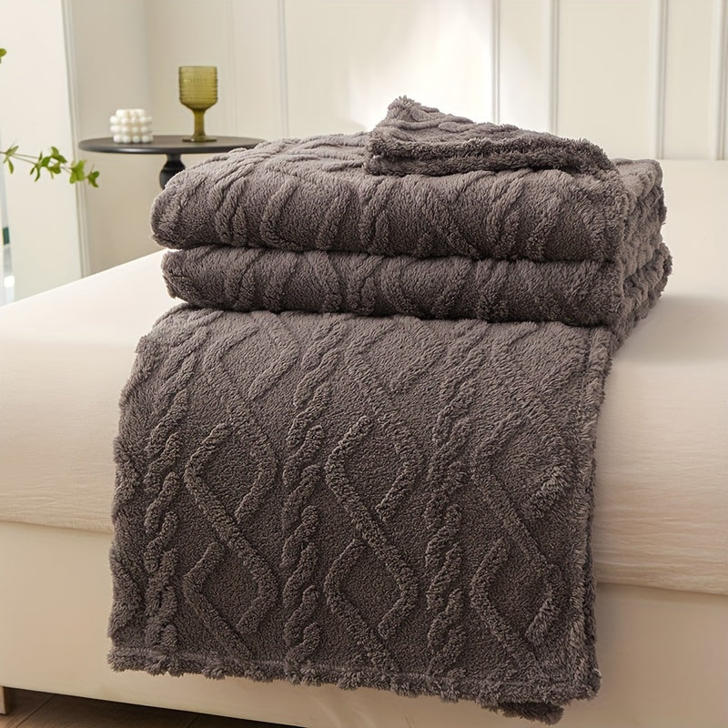 Soft Cozy Rhombus Jacquard Blanket Taffeta All-Season Couch Throw